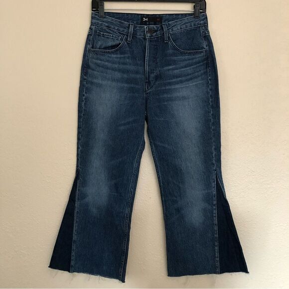 3x1 Higher Ground Gusset Cropped Flared Jeans Size 25 in Elvia 70s Boho Gypsy - Picture 3 of 15